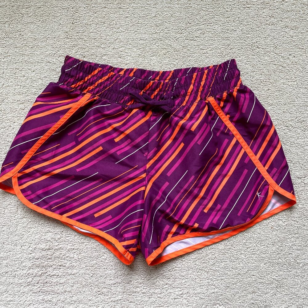 Danskin Now Athletic Shorts Medium Workout Purple orange Multicolor Mid Rise RUN